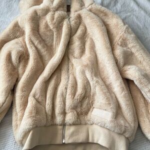 Forever 21  Faux Fur Puffer Jacket - Tan
